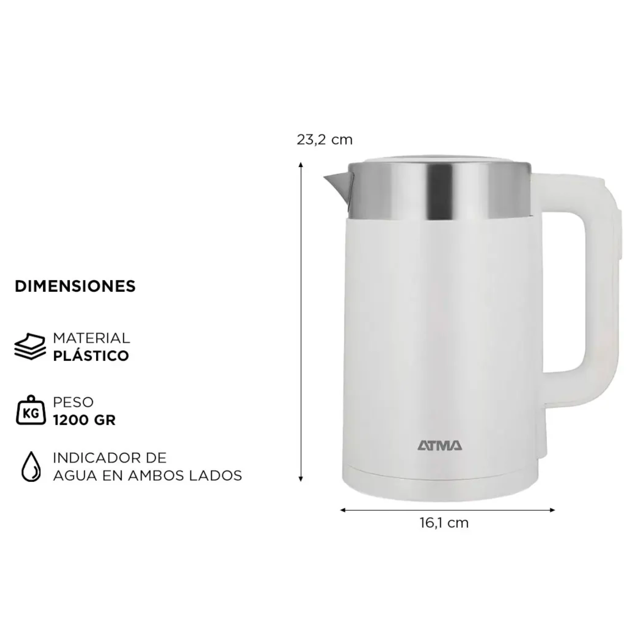 Pava Eléctrica Atma Peat21wdp - Imagen 3